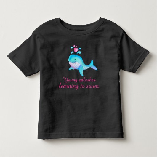 Niedliche junge Spritzmädchen Rosa-Aqua-Wal-T - Sh Kleinkind T-shirt (Vorderseite)