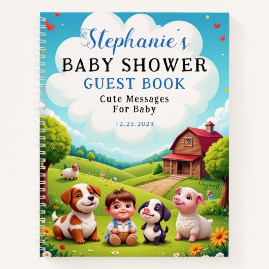 Niedliche junge Tiere Baby Showbook Notizblock (Vorderseite)