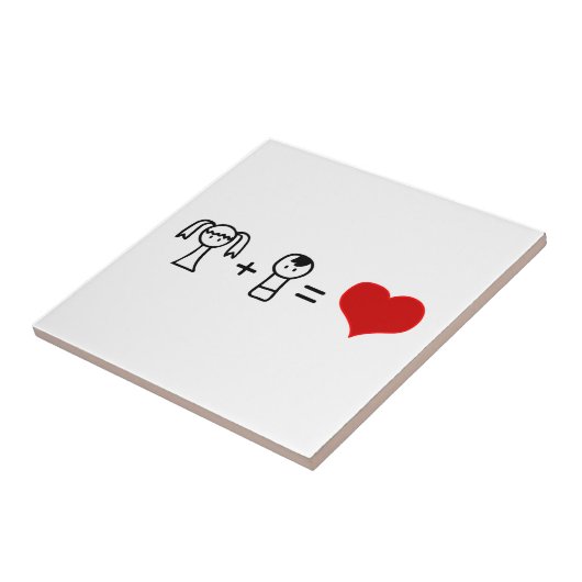 Niedliche Junge und Mädchen Liebe Doodle Fliese (Seite)