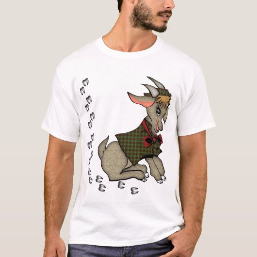 Niedliche Junge Ziege mit Bowtie T-Shirt (Vorderseite)