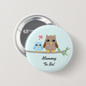 Niedliche Jungen-Baby-Duschen-Eule Button (Vorne & Hinten)