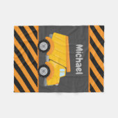 Niedliche Jungen Bau Dump-LKW geben Namen Fleecedecke (Vorderseite (Horizontal))