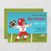 Niedliche Jungen-Fußball-Geburtstags-Party Einladung (Vorne/Hinten)