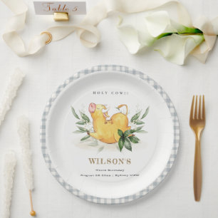 Niedliche Jungen-Jungen-Farm-Foliage Pappteller