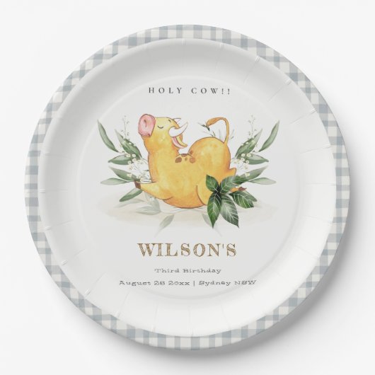 Niedliche Jungen-Jungen-Farm-Foliage Pappteller (Vorderseite)