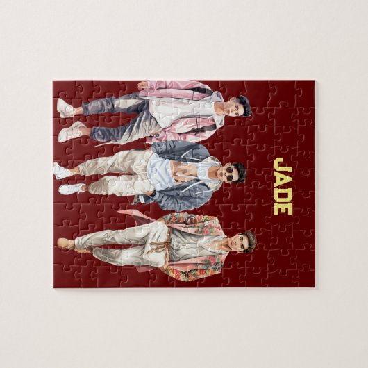 niedliche Jungen personalisierter Name Puzzle (Horizontal)