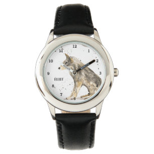 Niedliche Jungen Wolf Tier Kinder Wildlife Woodlan Armbanduhr