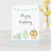 Niedliche Jungle Animal Happy Birthday Card Karte (Gelbe Blume)