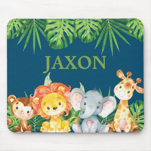 Niedliche Jungle Animals African Safari Grüne Löwe Mousepad (Vorne)