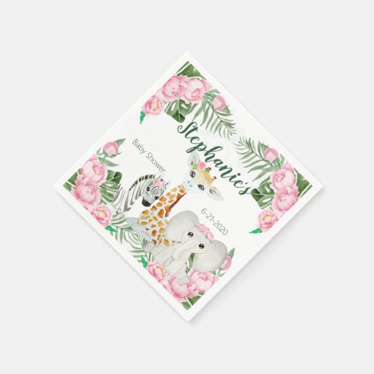 Niedliche Jungle Animals Baby Girl Dusche Serviette (Ecke)