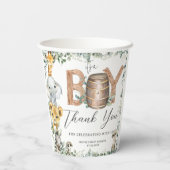 Niedliche Jungle Animals Greenery Boy Barn Babydus Pappbecher (Rückseite)