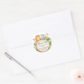 Niedliche Jungle Animals Grüne Kinderdusche Geburt Runder Aufkleber (Umschlag)