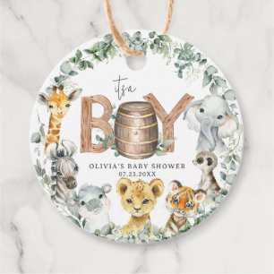 Niedliche Jungle Animals Grüne Kinderdusche Geschenkanhänger