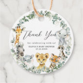 Niedliche Jungle Animals Grüne Kinderdusche Geschenkanhänger (Rückseite)