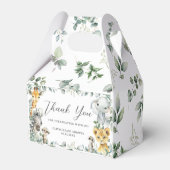 Niedliche Jungle Animals Grüne Kinderdusche Geschenkschachtel (Rückseite)