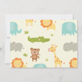 Niedliche Jungle Animals Kinderdusche Einladung (Rückseite)