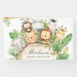 Niedliche Jungle Animals Kinderdusche Geburtstag H Banner