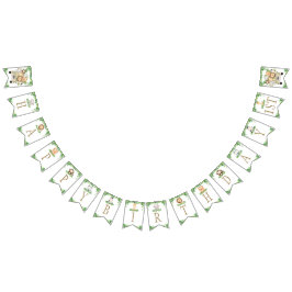 Niedliche Jungle Animals Safari Auto Grüne Geburts Wimpelkette