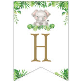 Niedliche Jungle Animals Safari Auto Grüne Geburts Wimpelkette (Zweite Fahne)