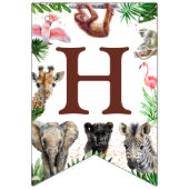 Niedliche Jungle Animals Safari Geburtstag Wimpelkette (Zweite Fahne)
