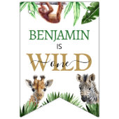 Niedliche Jungle Animals Safari Geburtstag Wimpelkette (Erste Fahne)