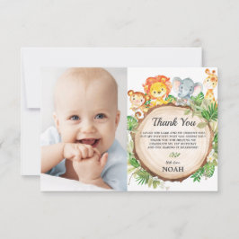 Niedliche Jungle Animals Safari Geburtstagsparty F Dankeskarte