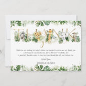 Niedliche Jungle Animals Safari Grüne Kinderdusche Dankeskarte (Vorderseite)