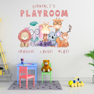 Niedliche Jungle Animes Kinder Personalisiertes Sp Wandaufkleber