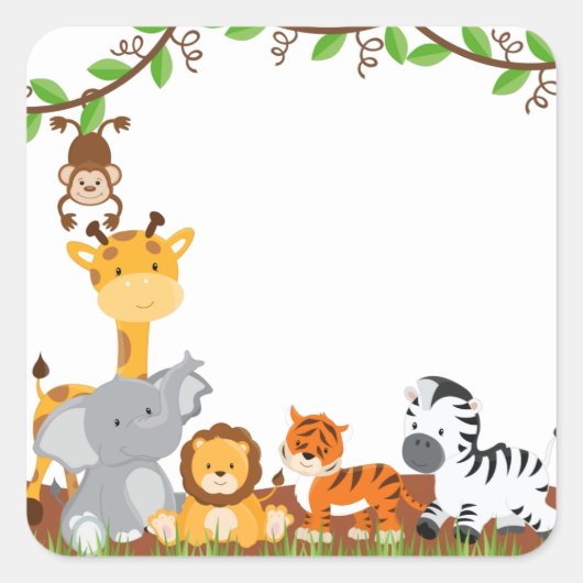 Niedliche Jungle Baby Sticker (Vorderseite)