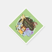 Niedliche Jungle-Babydusche; helle grüne Ovale Serviette (Ecke)