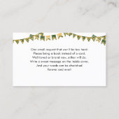 Niedliche Jungle-Bücher für Babydusche-Aufsteckkar Visitenkarte (Rückseite)