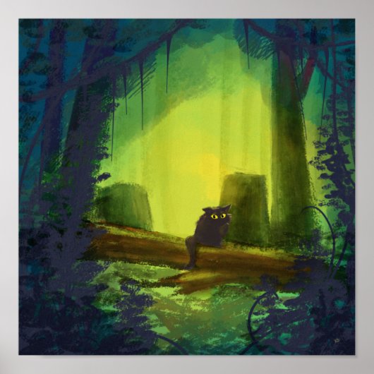 Niedliche Jungle Cat Illustration Poster (Vorne)