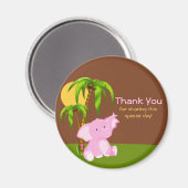 Niedliche Jungle Elephant Girl Danke Magnet (Vorderseite/Rückseite)