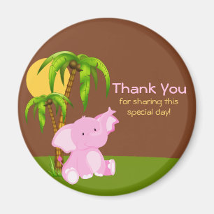 Niedliche Jungle Elephant Girl Danke Magnet