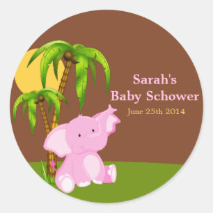 Niedliche Jungle Elephant Girl Shower Stickers