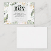 Niedliche Jungle Giraffe Boy Babydusche Mitteilungskarte (Vorne/Hinten)