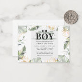 Niedliche Jungle Giraffe Boy Babydusche Mitteilungskarte (Vorderseite/Rückseite Beispiel)