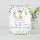 Niedliche Jungle Giraffe Kinderdusche Einladung (Stehend Vorderseite)