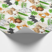 Niedliche Jungle-Katzen Vielfalt der Wildtiere Geschenkpapier (Ecke)