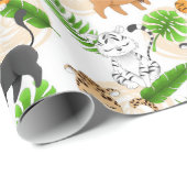 Niedliche Jungle-Katzen Vielfalt der Wildtiere Geschenkpapier (Rolleneckpunkt)
