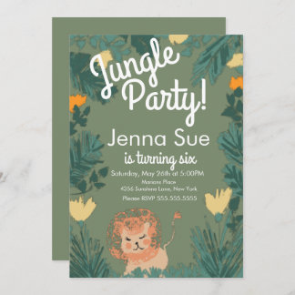 Niedliche Jungle Lion Art Safari Geburtstagsparty