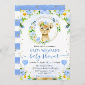 Niedliche Jungle-Löwendusche Einladung (Vorne/Hinten)