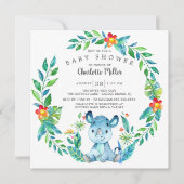 Niedliche Jungle Rhino Babydusche Einladung (Vorderseite)