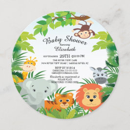 Niedliche Jungle Safari Baby Dusche Einladungen
