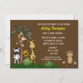 Niedliche Jungle Safari Baby Dusche Einladungen (Vorderseite)