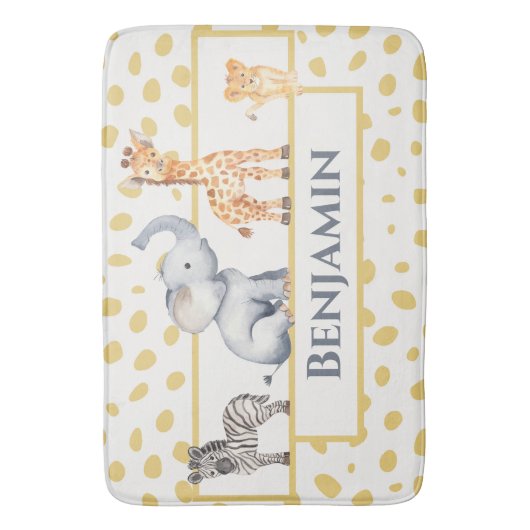 Niedliche Jungle Safari Baby Tiere Badematte (Vorderseite Vertikal)