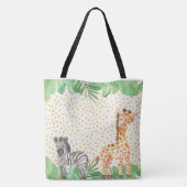 Niedliche Jungle Safari Baby Tiere Personalisiert Tasche (Rückseite)
