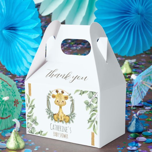 Niedliche Jungle Safari Giraffe Kinderdusche Danke Geschenkschachtel (Party)