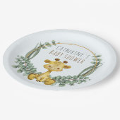 Niedliche Jungle Safari Giraffe Kinderdusche Pappteller (Schrägansicht)