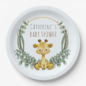 Niedliche Jungle Safari Giraffe Kinderdusche Pappteller (Vorderseite)